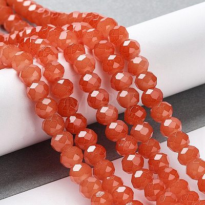 Baking Painted Imitation Jade Glass Bead Strands DGLA-A034-J4MM-A12-1