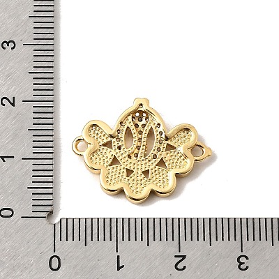 Brass Micro Pave Clear Cubic Zirconia Peacock Connector Charms KK-A296-23G-1
