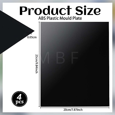 4 Sheets ABS Plastic Mould Plates DIY-OC0015-88B-1