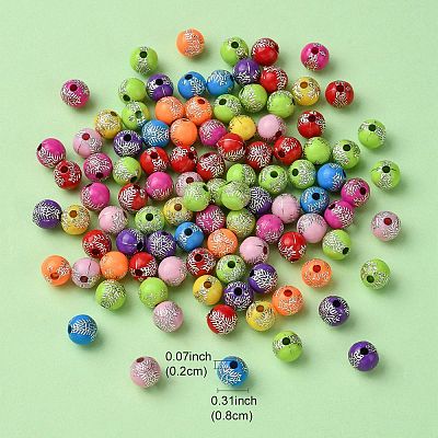 Plating Acrylic Beads PACR-YW0001-17-1