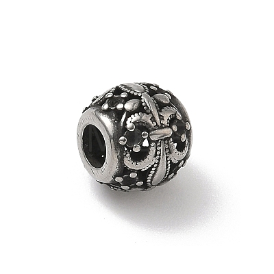 304 Stainless Steel European Beads STAS-H238-09G-AS-1
