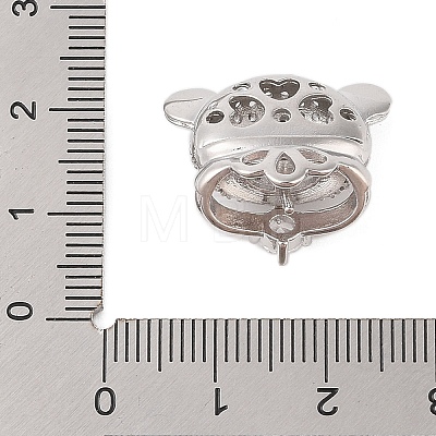 Brass Micro Pave Clear Cubic Zirconia Peg Bails KK-B111-01P-1