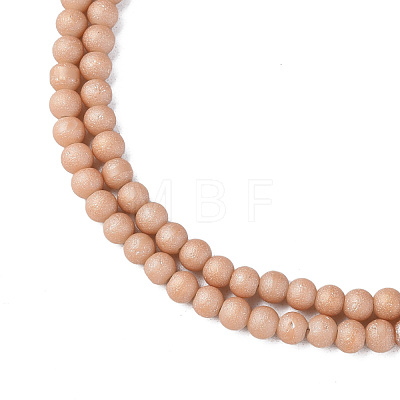 Electroplate Frosted Glass Beads Strands EGLA-N006-036D-1