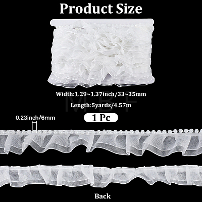 5 Yards Polyester Lace Ribbons OCOR-GF0006-14A-02-1