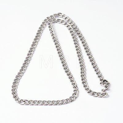 304 Stainless Steel Curb Chain Necklaces NJEW-I194-15-1
