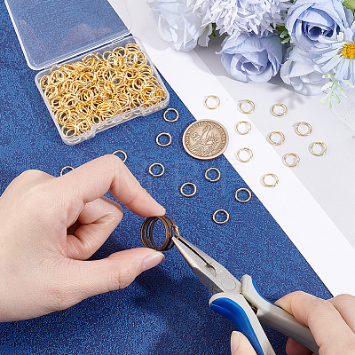 200Pcs 304 Stainless Steel Open Jump Rings STAS-ME0003-46-1