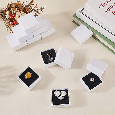 Diamond Textured Paper Finger Ring Packing Boxes CON-WH0085-212B-1