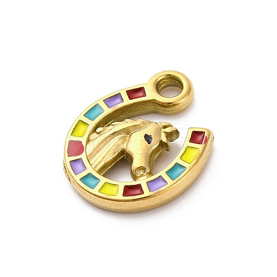 304 Stainless Steel Enamel Pendants STAS-B085-33G-1
