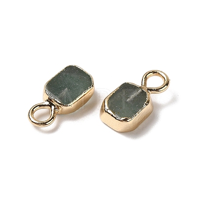 Natural Green Aventurine Rectangle Charms G-Q169-07G-05-1