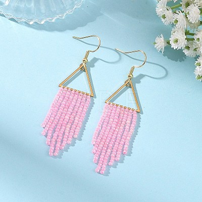 Glass Beaded Dangle Earrings EJEW-MZ00749-02-1