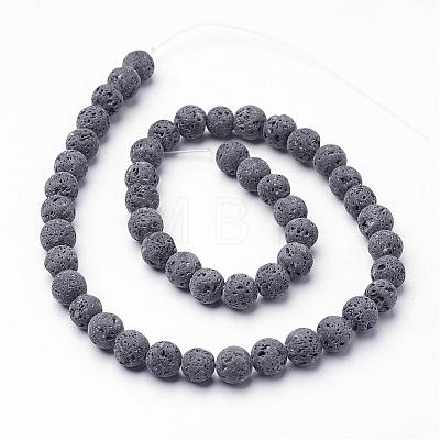 Unwaxed Natural Lava Rock Bead Strands G-F309-12mm-1