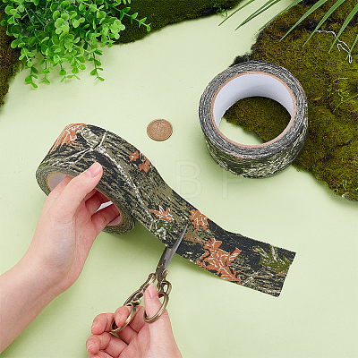 Cotton Camouflage Ribbons OCOR-WH0078-499-1