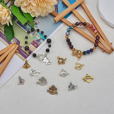 100Sets 10 Style Alloy Toggle Clasps FIND-SZ0002-15-1