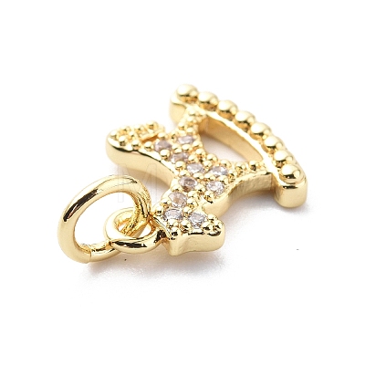 Brass Micro Pave Cubic Zirconia Charms ZIRC-F131-24G-1