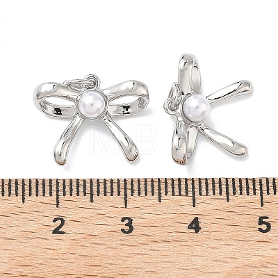 Brass ABS Imitation Pearl Pendants KK-P349-16P-1