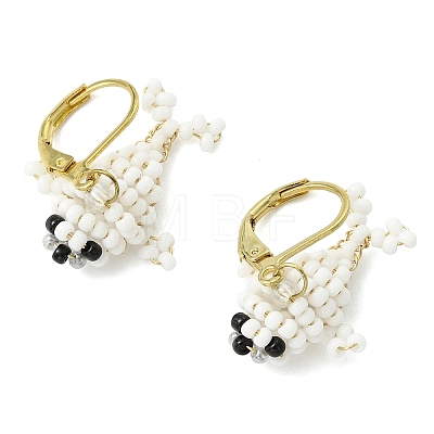 Weave Glass Seed Beads Dangle Leverback Earrings EJEW-MZ00730-1