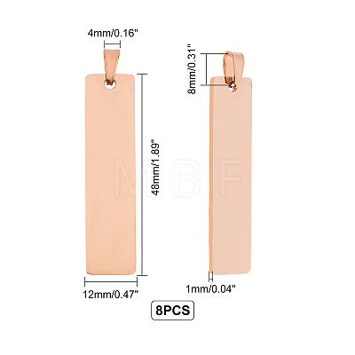 304 Stainless Steel Pendants STAS-UN0013-42RG-1
