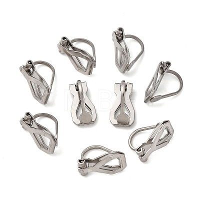 316 Surgical Stainless Steel Clip-on Earring Findings X-STAS-P397-02P-1
