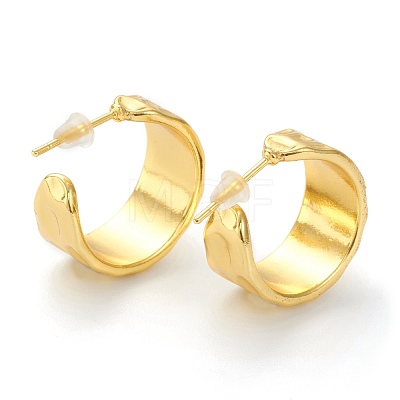 Rack Plating Brass Half Hoop Earrings EJEW-J100-02G-1