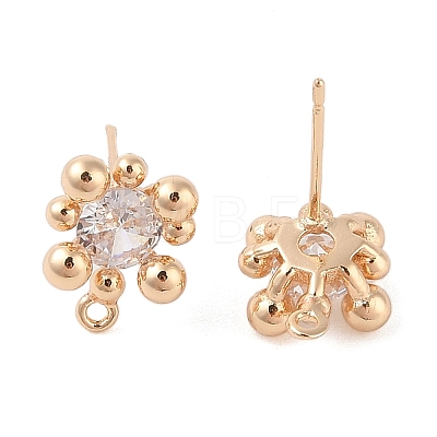 Brass Stud Earring Findings KK-N256-10G-1