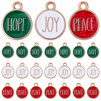 60Pcs 3 Colors Zinc Alloy Enamel Pendants ENAM-SC0008-26-1