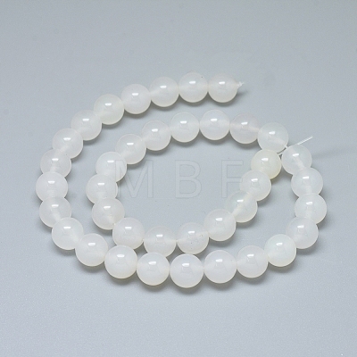 Natural White Agate Beads Strands G-D0005-27-10mm-1