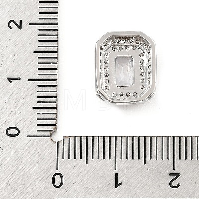 Brass Micro Pave Cubic Zirconia Slide Charms ZIRC-I068-09P-A-1