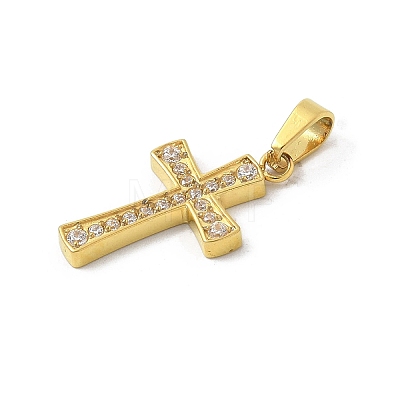 Ion Plating(IP) 304 Stainless Steel Micro Pave Cubic Zirconia Pendants STAS-Z107-08G-09-1