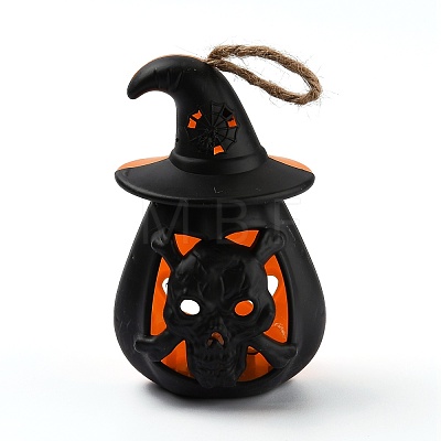 Halloween Resin LED Pumpkin Jack-O'-Lantern Light AJEW-Z004-02B-1