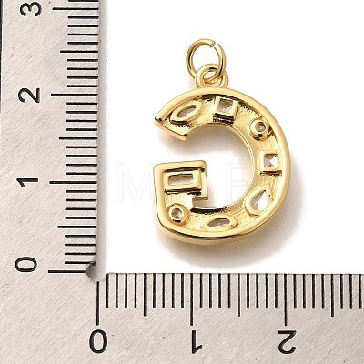 Brass Micro Pave Clear Cubic Zirconia Pendants KK-G521-01G-G-1