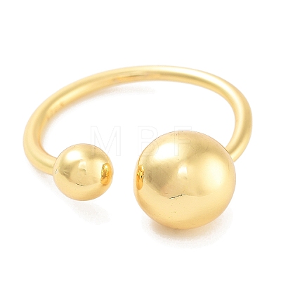 Round Rack Plating Brass Open Cuff Rings for Women RJEW-Z059-28G-1