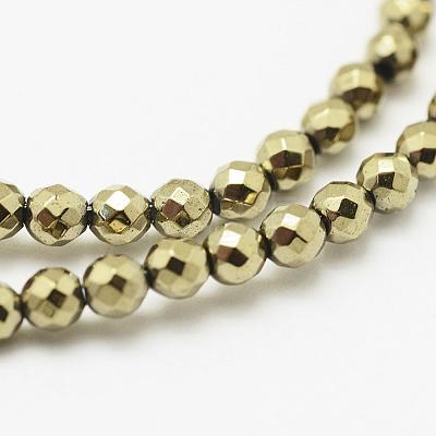 Round Non-magnetic Synthetic Hematite Beads Strands G-D617-3mm-27-1