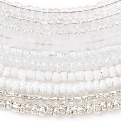 3MM Gradient Color Glass Seed Beaded Choker Necklaces for Women NJEW-JN05878-1