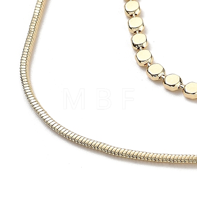 Brass Double Layer Necklaces NJEW-Q344-01G-1