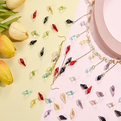 140Pcs 7 Colors Handmade Gold Sand Lampwork Beads LAMP-SZ0001-56-1