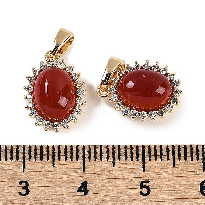 Natural Carnelian(Dyed & Heated) Oval Charms KK-P283-40G-1