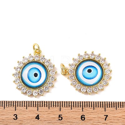 Rack Plating Brass Micro Pave Cubic Zirconia Pendants KK-H486-21G-06-1