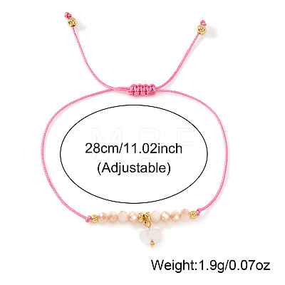 Glass Heart Charm Braided Bracelets ZL0306-1