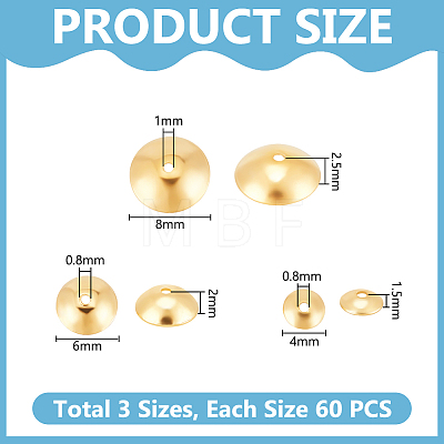 180Pcs 3 Styles 304 Stainless Steel Bead Caps STAS-UN0058-03-1
