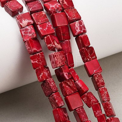 Dyed Natural Imperial Jasper Beads Strands G-F833-A01-01B-1