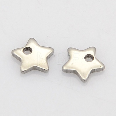 Star 304 Stainless Steel Charms STAS-N025-14-1