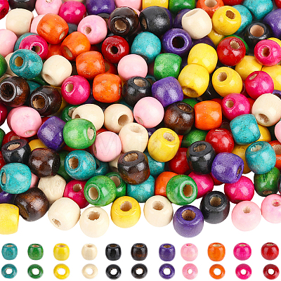 660Pcs 11 Colors Dyed Natural Maple Wood Beads WOOD-PA0001-61A-1