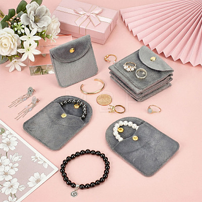12Pcs Velvet Jewelry Storage Bags with Snap Button for Earrings Rings Bracelets ABAG-UN0001-17D-1