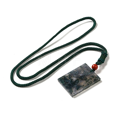 Natural Moss Agate Necklaces NJEW-K262-01-1