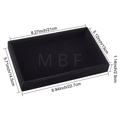 Rectangle Velvet Jewelry Trays for Earring ODIS-WH0017-063-1