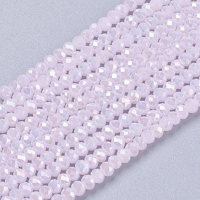Electroplate Glass Beads Strands GLAA-F078-FR21-1