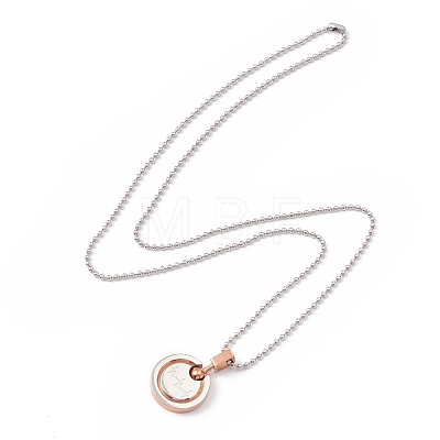 Vacuum Plating 304 Stainless Steel Heart Beat Pendant Necklace for Women NJEW-E015-04RG-1