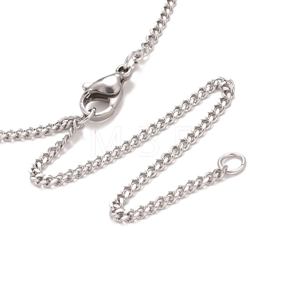 Brass Human Hug Pendant Necklace with 201 Stainless Steel Curb Chains for Women NJEW-I114-01P-1