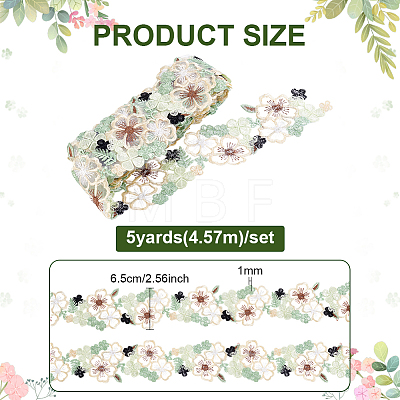 5 Yards Polyester Flower DIY-PH0038-22-1