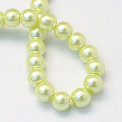 Baking Painted Pearlized Glass Pearl Round Bead Strands X-HY-Q330-8mm-46-1